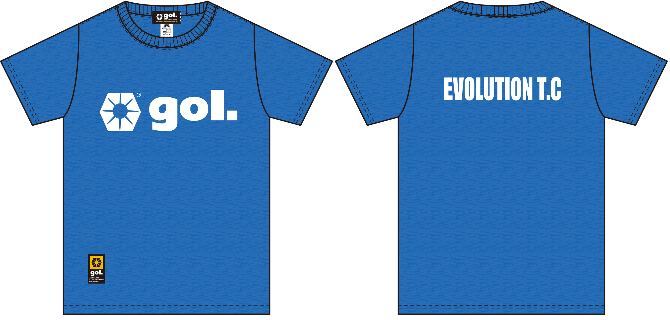 Evolution Track Clubのロゴ入りTシャツ（gol.製）